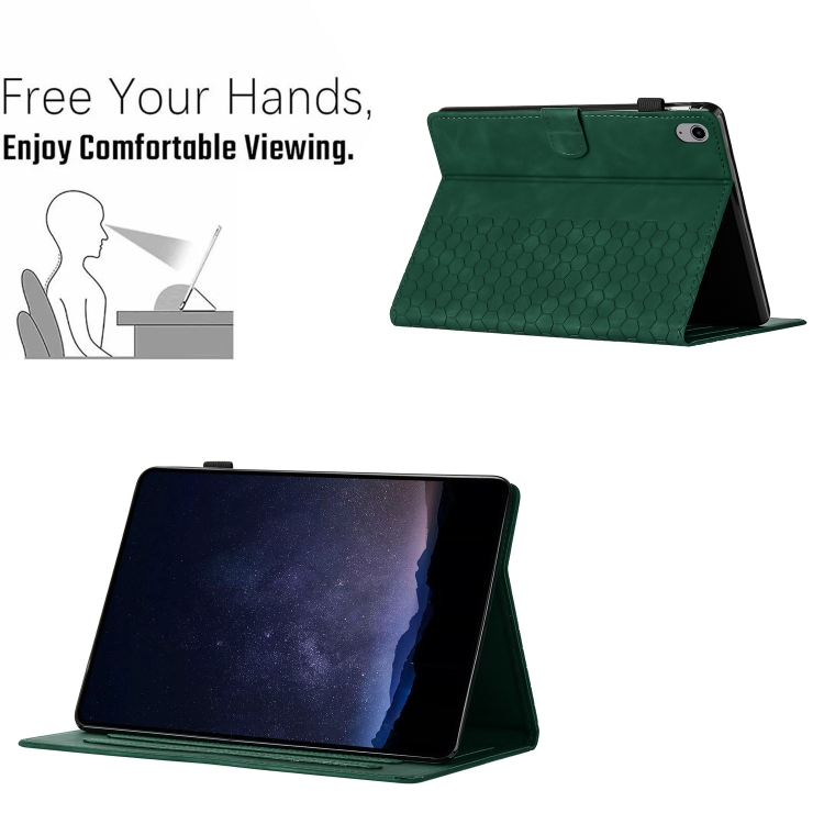 For iPad mini 6 / mini 2024 Honeycomb Embossed Leather Smart Tablet Case(Green) For iPad mini 6 / mini 2024 Honeycomb Embossed Leather Smart Tablet Case(Green)