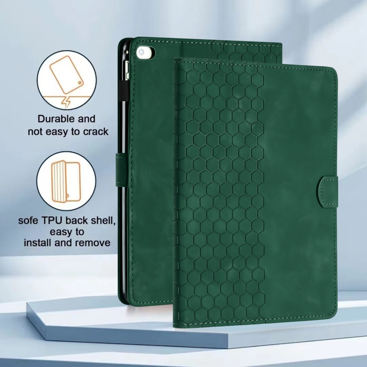 For iPad Pro 9.7 / 9.7 2018 / 2017 Honeycomb Embossed Leather Smart Tablet Case(Green) For iPad Pro 9.7 / 9.7 2018 / 2017 Honeycomb Embossed Leather Smart Tablet Case(Green)