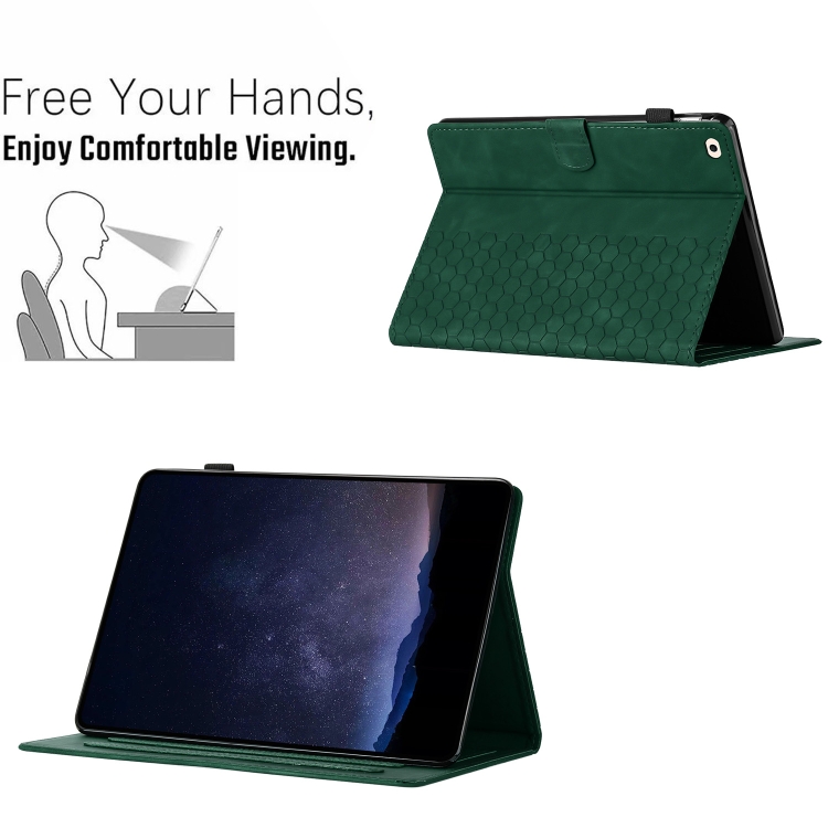 For iPad Pro 9.7 / 9.7 2018 / 2017 Honeycomb Embossed Leather Smart Tablet Case(Green) For iPad Pro 9.7 / 9.7 2018 / 2017 Honeycomb Embossed Leather Smart Tablet Case(Green)