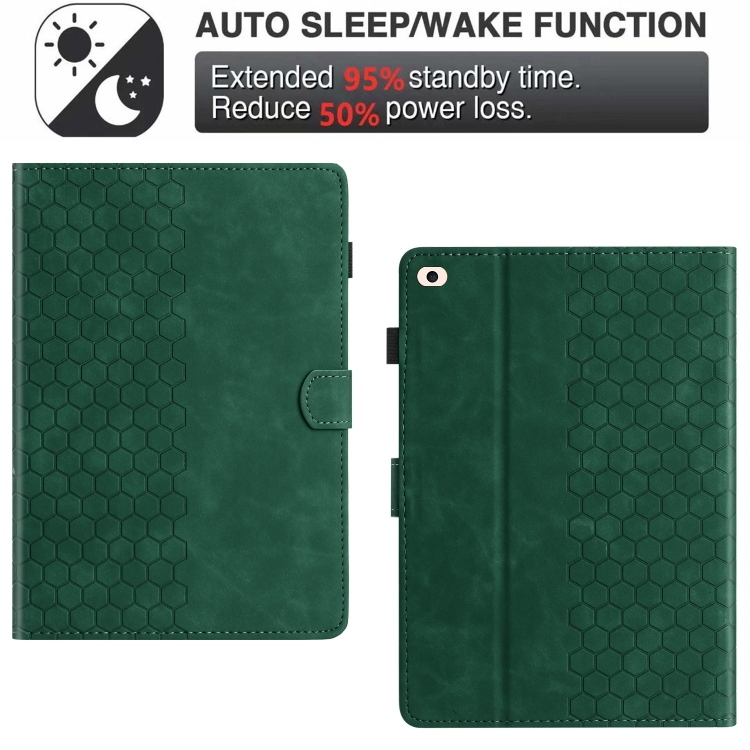 For iPad Pro 9.7 / 9.7 2018 / 2017 Honeycomb Embossed Leather Smart Tablet Case(Green) For iPad Pro 9.7 / 9.7 2018 / 2017 Honeycomb Embossed Leather Smart Tablet Case(Green)