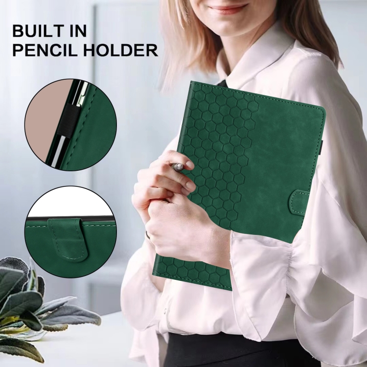 For iPad Pro 9.7 / 9.7 2018 / 2017 Honeycomb Embossed Leather Smart Tablet Case(Green) For iPad Pro 9.7 / 9.7 2018 / 2017 Honeycomb Embossed Leather Smart Tablet Case(Green)