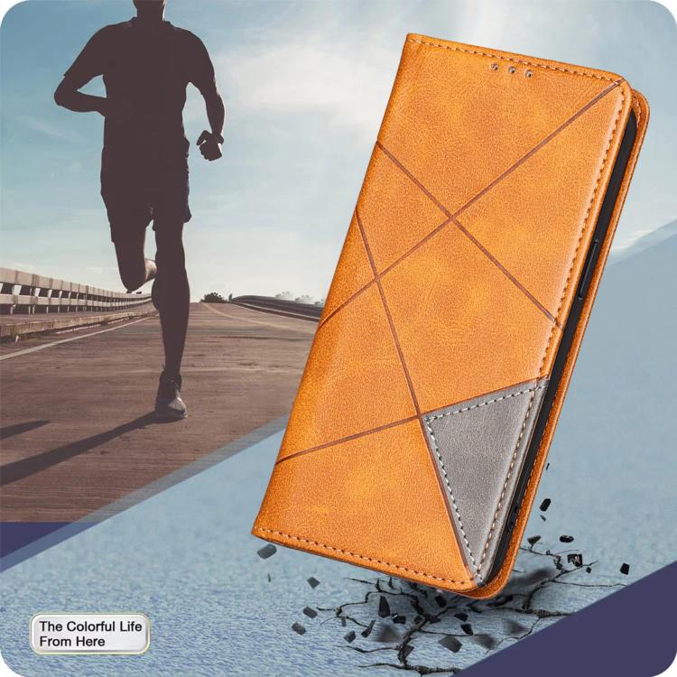 For Redmi A5 4G 171.7mm Rhombus Texture Magnetic Leather Phone Case(Yellow)