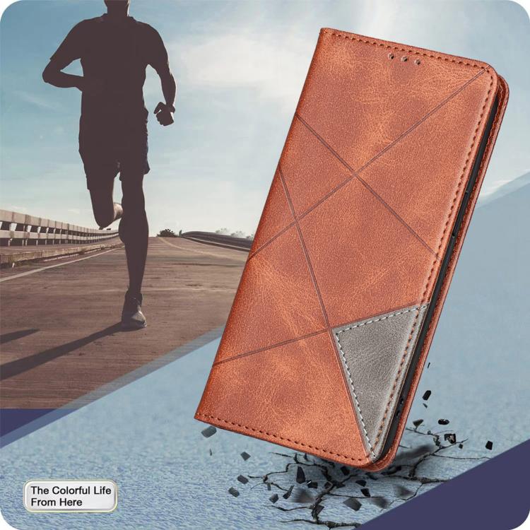 For Redmi Note 15 5G Global 164mm Rhombus Texture Magnetic Leather Phone Case(Brown)