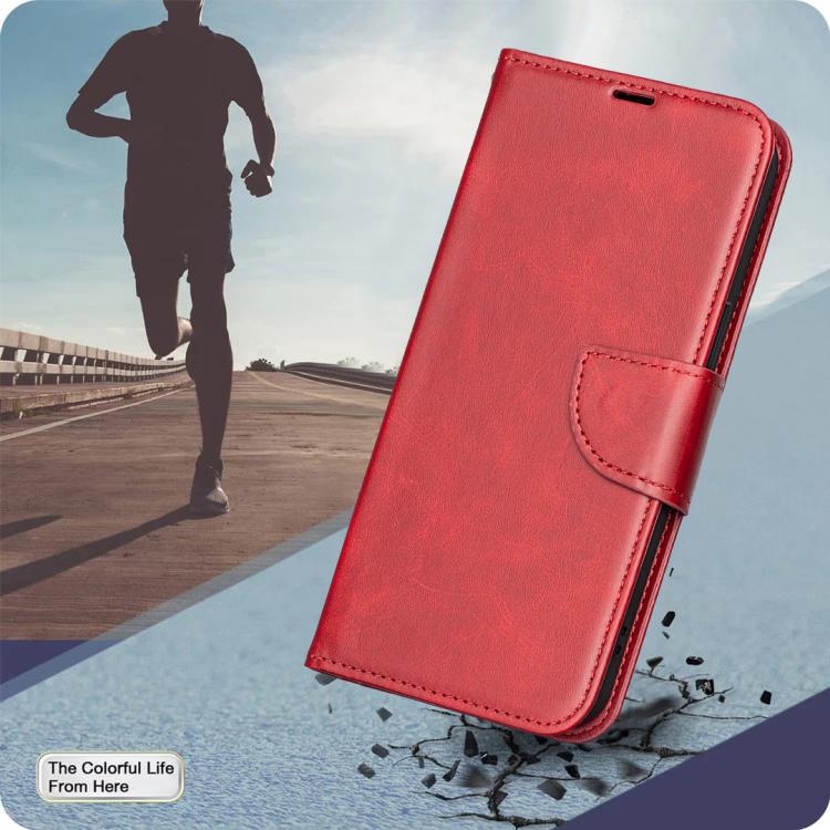 For Redmi A5 4G 171.7mm Lambskin Texture Pure Color Flip Leather Phone Case(Red)