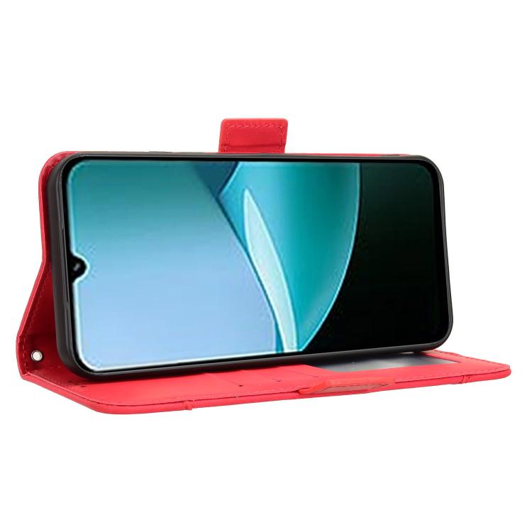 For Redmi 15C 5G / 4G Global 171mm / Poco C85 4G Skin Feel Calf Texture Card Slots Leather Phone Case(Red)