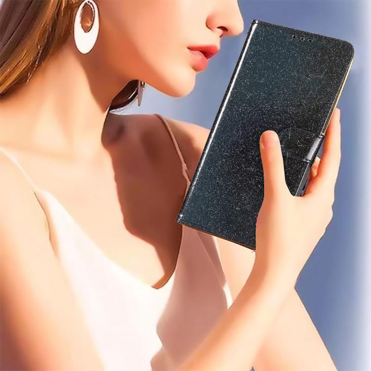 For Redmi 15C 4G 171.5mm / Poco C85 4G Glitter Powder Flip Leather Phone Case(Black)