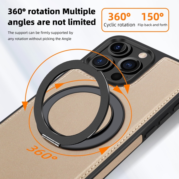 For iPhone 16 Pro Yashi 360 Degree Rotating MagSafe Holder Phone Case(Desert Gold) For iPhone 16 Pro Yashi 360 Degree Rotating MagSafe Holder Phone Case(Desert Gold)