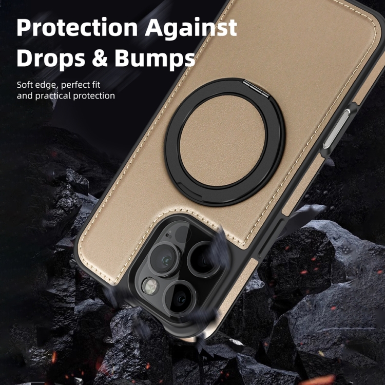 For iPhone 16 Pro Yashi 360 Degree Rotating MagSafe Holder Phone Case(Desert Gold) For iPhone 16 Pro Yashi 360 Degree Rotating MagSafe Holder Phone Case(Desert Gold)