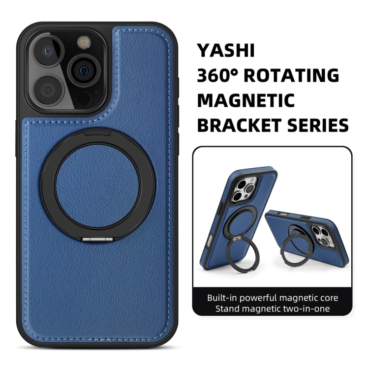 For iPhone 16 Plus Yashi 360 Degree Rotating MagSafe Holder Phone Case(Blue) For iPhone 16 Plus Yashi 360 Degree Rotating MagSafe Holder Phone Case(Blue)