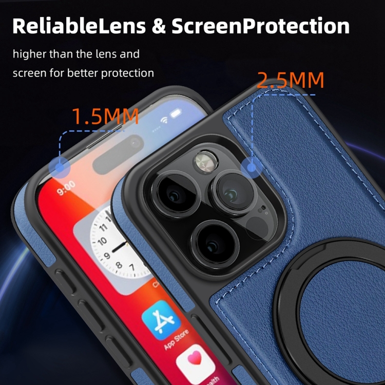 For iPhone 16 Plus Yashi 360 Degree Rotating MagSafe Holder Phone Case(Blue) For iPhone 16 Plus Yashi 360 Degree Rotating MagSafe Holder Phone Case(Blue)