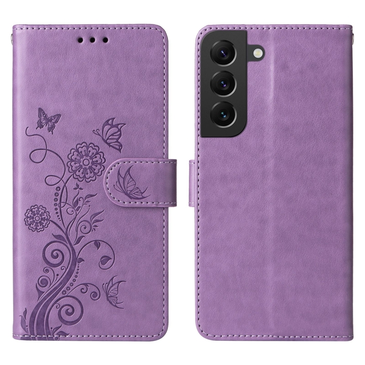 For Samsung Galaxy S21+ 5G Embossed Butterfly Flowers Leather Phone Case(Purple) For Samsung Galaxy S21+ 5G Embossed Butterfly Flowers Leather Phone Case(Purple)