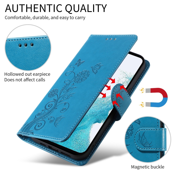 For Samsung Galaxy S20 FE Embossed Butterfly Flowers Leather Phone Case(Blue) For Samsung Galaxy S20 FE Embossed Butterfly Flowers Leather Phone Case(Blue)