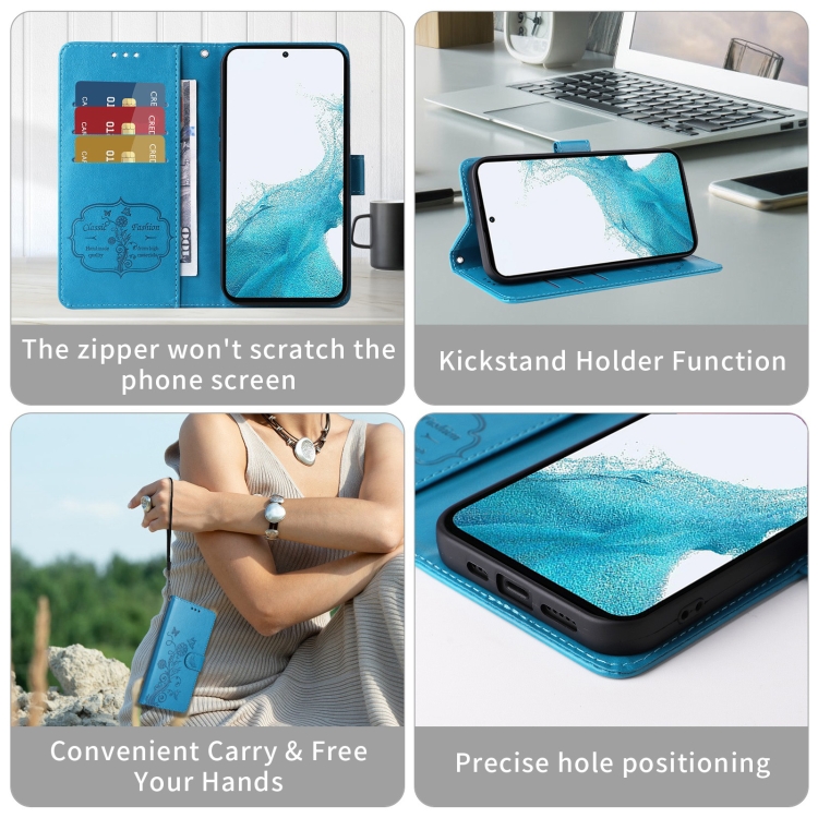 For Samsung Galaxy S20 FE Embossed Butterfly Flowers Leather Phone Case(Blue) For Samsung Galaxy S20 FE Embossed Butterfly Flowers Leather Phone Case(Blue)
