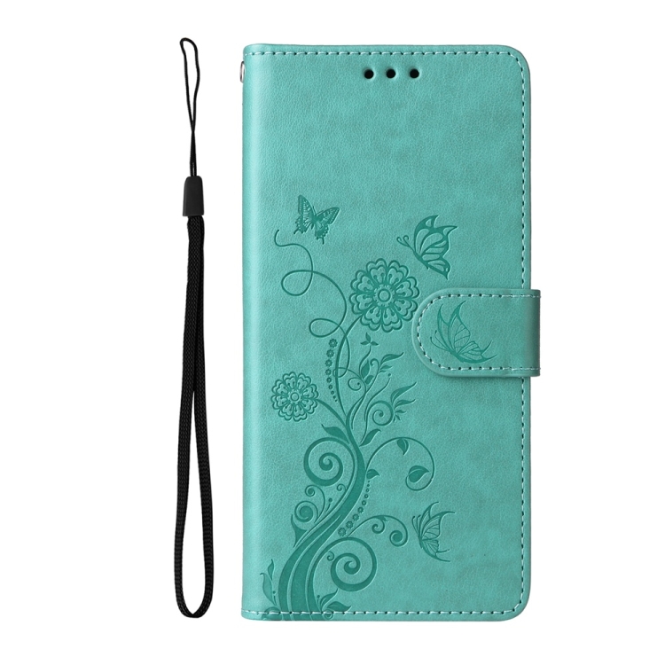 For Samsung Galaxy S25+ 5G Embossed Butterfly Flowers Leather Phone Case(Green) For Samsung Galaxy S25+ 5G Embossed Butterfly Flowers Leather Phone Case(Green)