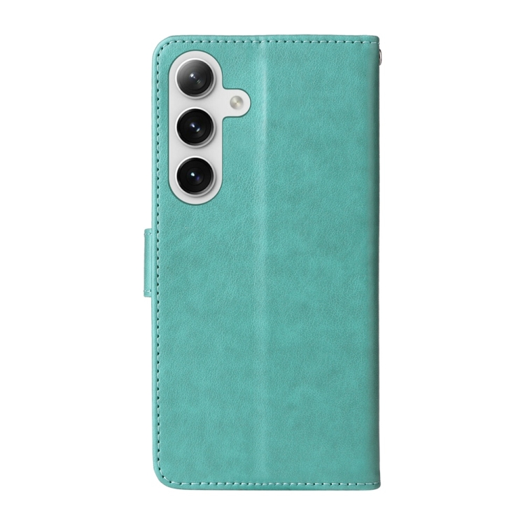 For Samsung Galaxy S25+ 5G Embossed Butterfly Flowers Leather Phone Case(Green) For Samsung Galaxy S25+ 5G Embossed Butterfly Flowers Leather Phone Case(Green)