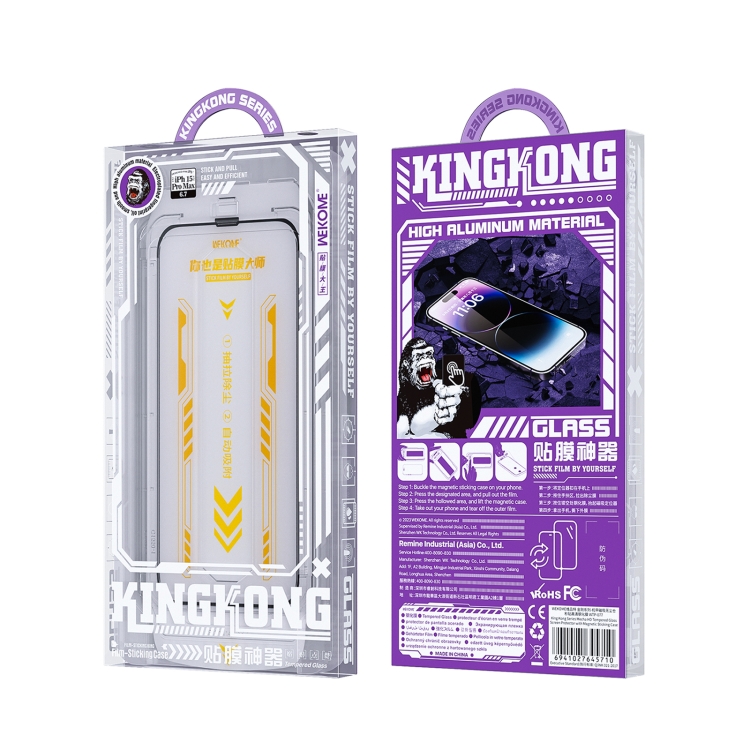 For iPhone 15 WK WTP-084 Speedy Series Dust-free Warehouse HD Tempered Glass Film For iPhone 15 WK WTP-084 Speedy Series Dust-free Warehouse HD Tempered Glass Film