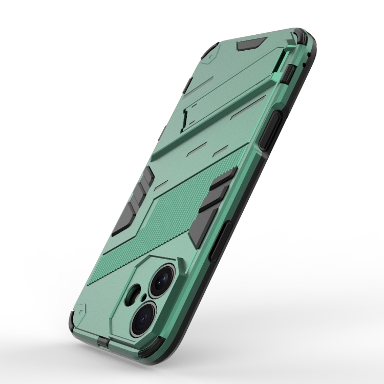 For iPhone 16 Punk Armor 2 in 1 PC + TPU Phone Case with Holder(Green) For iPhone 16 Punk Armor 2 in 1 PC + TPU Phone Case with Holder(Green)