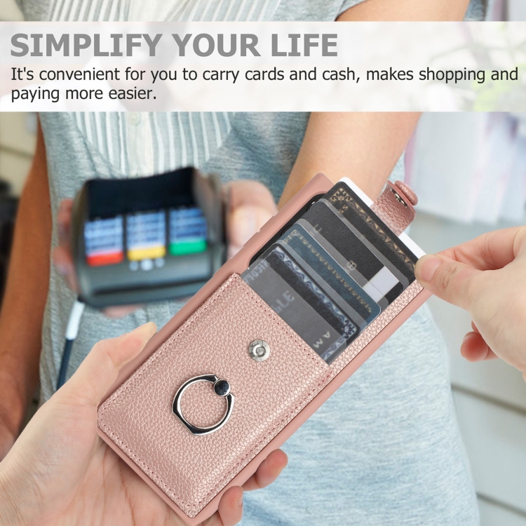 For Samsung Galaxy S23 Ultra 5G Litchi Texture Drawing Card Bag Ring Holder Phone Case(Black) For Samsung Galaxy S23 Ultra 5G Litchi Texture Drawing Card Bag Ring Holder Phone Case(Black)