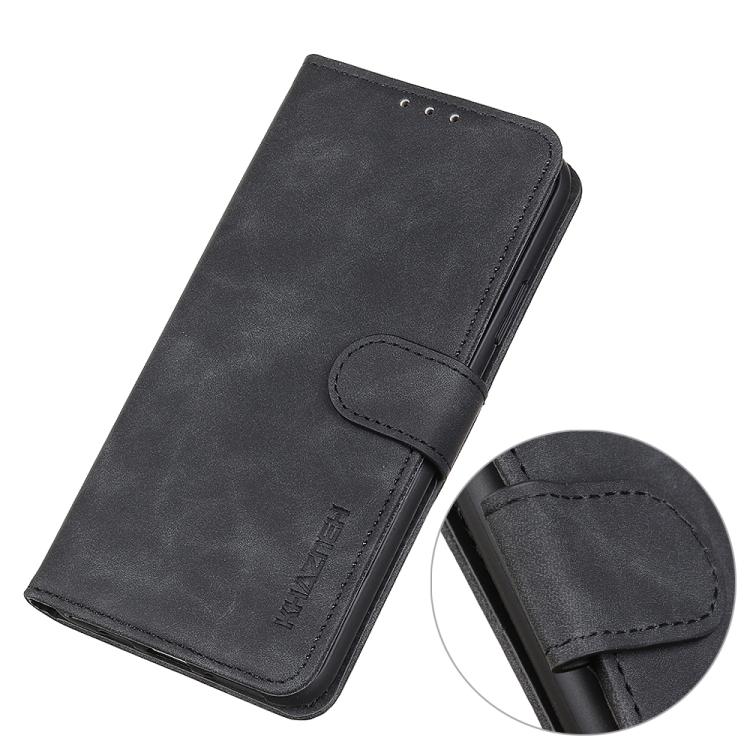 For Redmi Note 14 4G 164.84mm KHAZNEH Retro Texture Flip Leather Phone Case(Black)