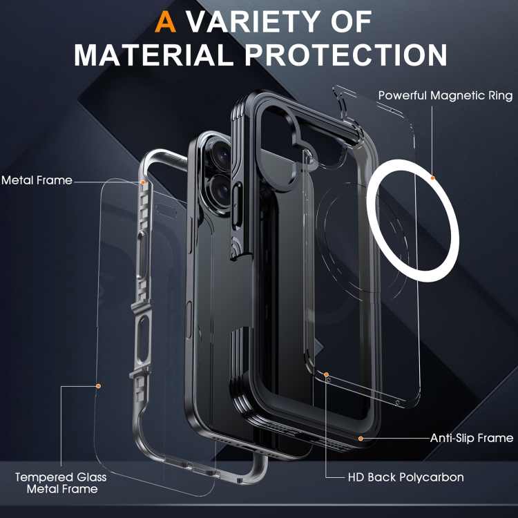 For iPhone 16 Plus Tempered Glass MagSafe Phone Case(Pink) For iPhone 16 Plus Tempered Glass MagSafe Phone Case(Pink)