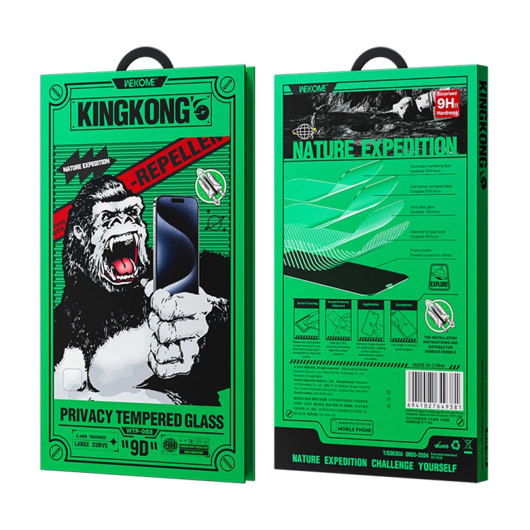 For iPhone 16 Pro WK WTP-088 Space King Kong 9D Curved 28 Degree Privacy Tempered Glass Film For iPhone 16 Pro WK WTP-088 Space King Kong 9D Curved 28 Degree Privacy Tempered Glass Film