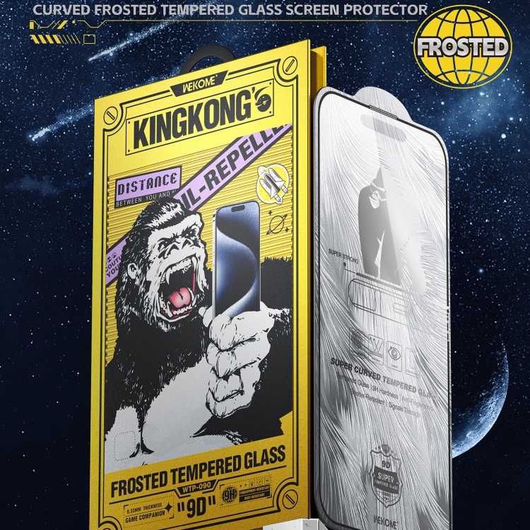 For iPhone 16 Pro Max WK WTP-090 Space King Kong 9D Curved Frosted Tempered Glass Film For iPhone 16 Pro Max WK WTP-090 Space King Kong 9D Curved Frosted Tempered Glass Film