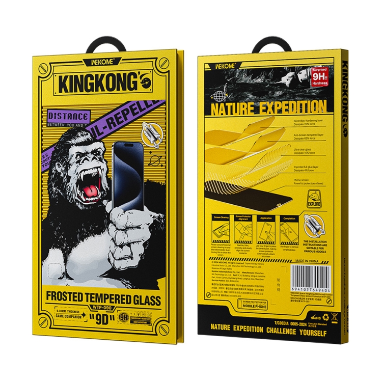 For iPhone 16 Pro Max WK WTP-090 Space King Kong 9D Curved Frosted Tempered Glass Film For iPhone 16 Pro Max WK WTP-090 Space King Kong 9D Curved Frosted Tempered Glass Film