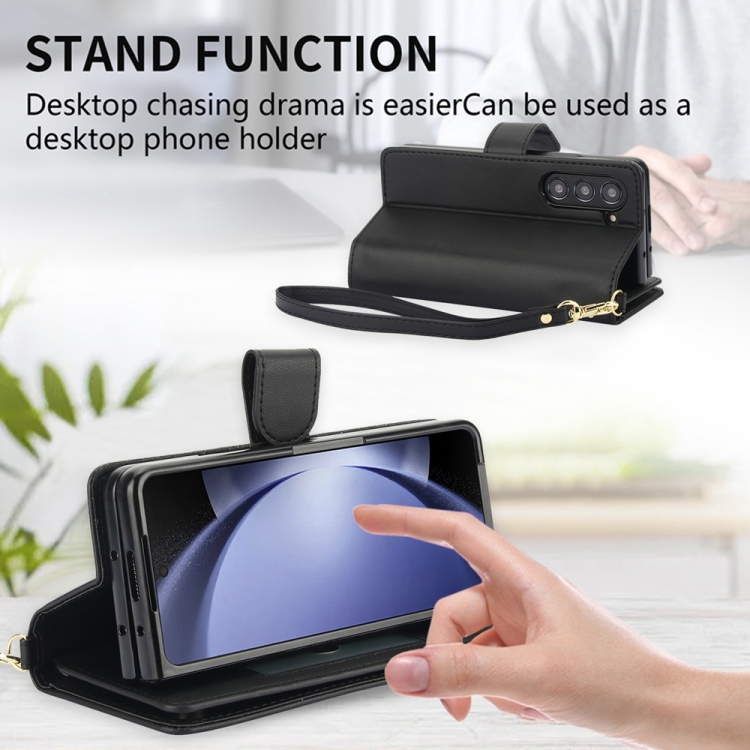 For Samsung Galaxy Z Fold6 Multi-Card Wallet RFID Leather Phone Case(Black) For Samsung Galaxy Z Fold6 Multi-Card Wallet RFID Leather Phone Case(Black)