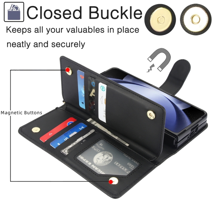 For Samsung Galaxy Z Fold6 Multi-Card Wallet RFID Leather Phone Case(Black) For Samsung Galaxy Z Fold6 Multi-Card Wallet RFID Leather Phone Case(Black)