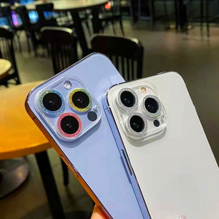For iPhone 16 Pro / 16 Pro Max Glitter Ring Tempered Glass Camera Lens Film(Colorful) For iPhone 16 Pro / 16 Pro Max Glitter Ring Tempered Glass Camera Lens Film(Colorful)