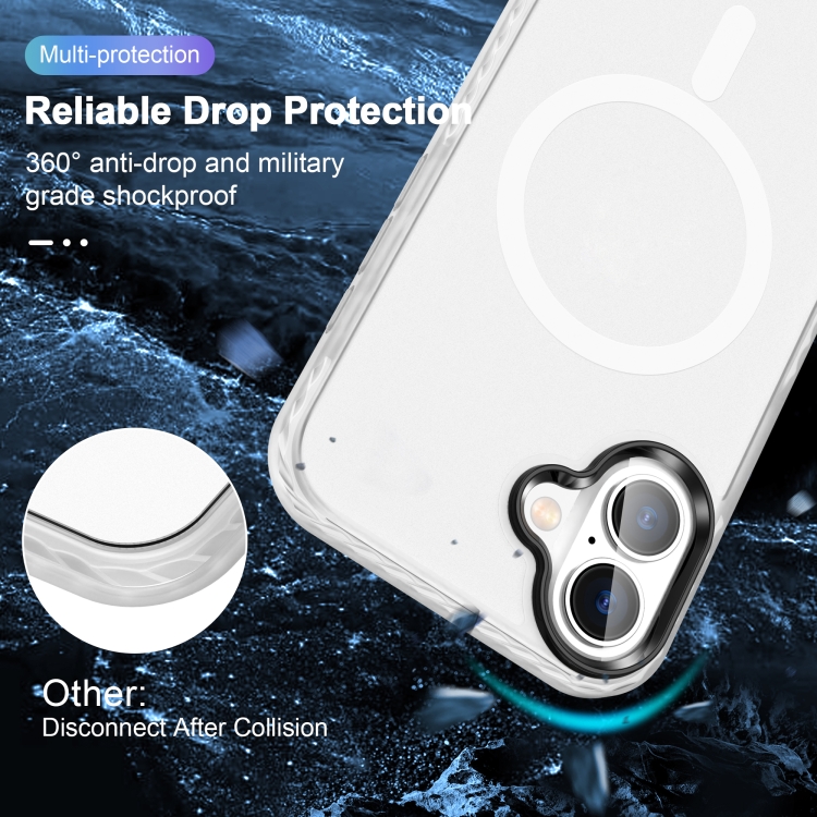 For iPhone 16 Plus Frosted Skin Feel MagSafe Transparent Phone Case(White) For iPhone 16 Plus Frosted Skin Feel MagSafe Transparent Phone Case(White)