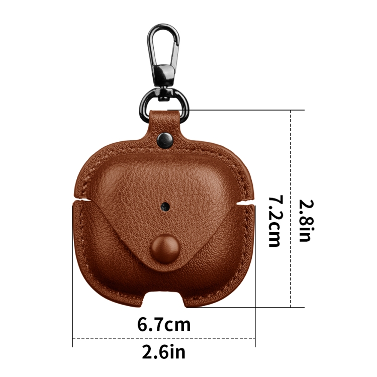 For AirPods 4 Business Leather Earphone Protective Case with Hook(Black) For AirPods 4 Business Leather Earphone Protective Case with Hook(Black)