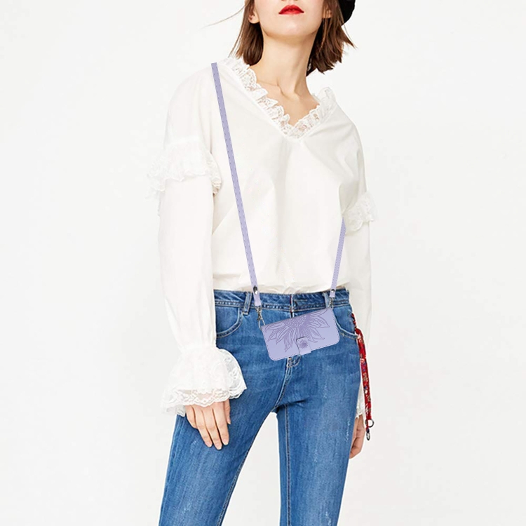 For Xiaomi 15 Pro Skin Feel Sun Flower Embossed Flip Leather Phone Case with Lanyard(Purple)