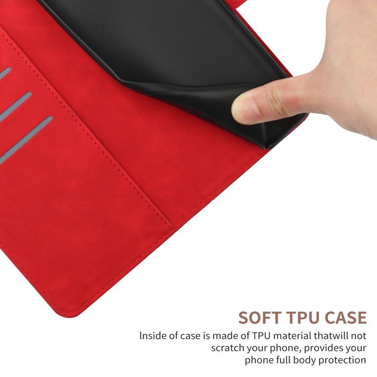 For Redmi Note 17 4G Global 169.7mm Stitching Embossed Leather Phone Case(Red)