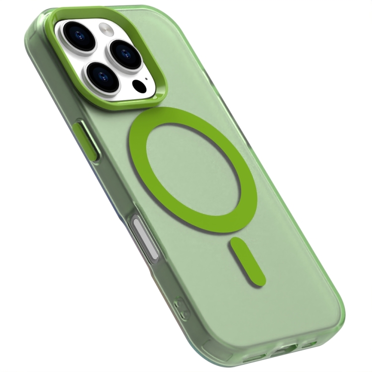 For iPhone 16 Pro Candy Magsafe PC Hybrid TPU Phone Case(Green) For iPhone 16 Pro Candy Magsafe PC Hybrid TPU Phone Case(Green)