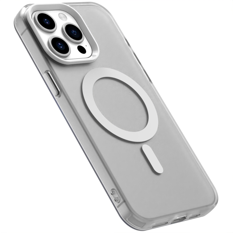 For iPhone 15 Pro Max Candy Magsafe PC Hybrid TPU Phone Case(White)