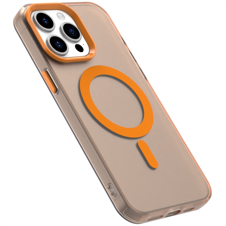 For iPhone 14 Pro Max Candy Magsafe PC Hybrid TPU Phone Case(Orange)