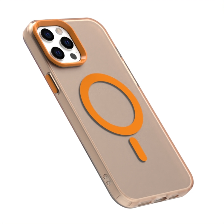 For iPhone 12 Pro Max Candy Magsafe PC Hybrid TPU Phone Case(Orange)