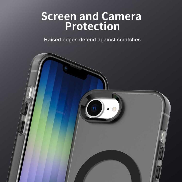 For iPhone 16e Candy Magsafe PC Hybrid TPU Phone Case(Black)