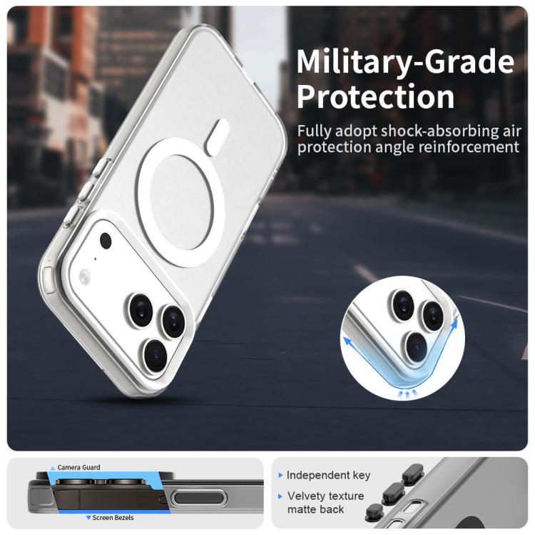 For iPhone 17 Pro Max Candy Magsafe PC Hybrid TPU Phone Case(White)