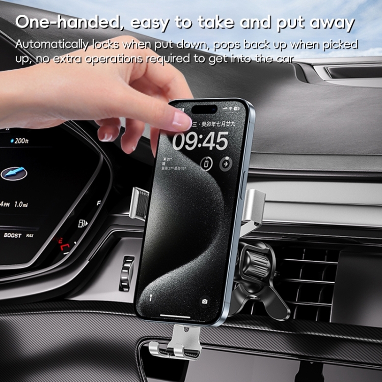 WEKOME WA-S58 K-Captain Metal Car Air Outlet Gravity Holder(Silver) WEKOME WA-S58 K-Captain Metal Car Air Outlet Gravity Holder(Silver)