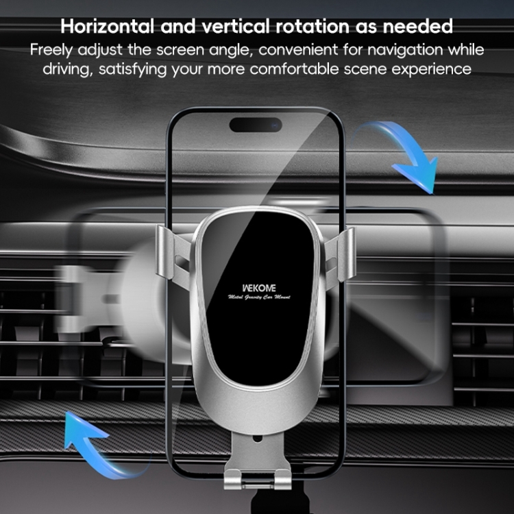 WEKOME WA-S58 K-Captain Metal Car Air Outlet Gravity Holder(Silver) WEKOME WA-S58 K-Captain Metal Car Air Outlet Gravity Holder(Silver)