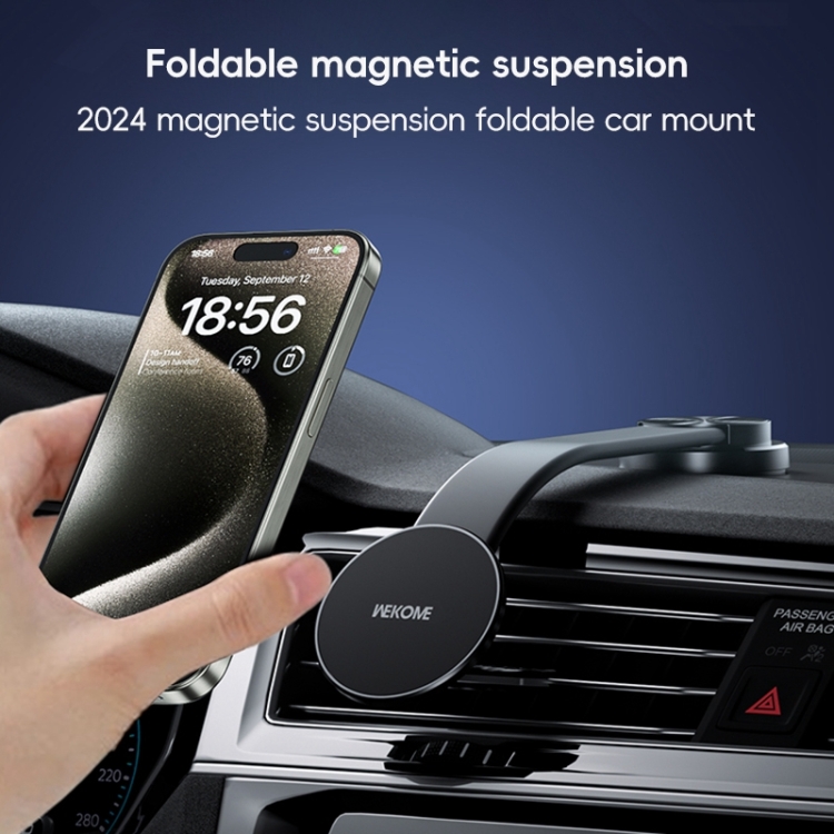 WEKOME WA-S62 K-Captain Maglev Folding Car Holder(Black) WEKOME WA-S62 K-Captain Maglev Folding Car Holder(Black)