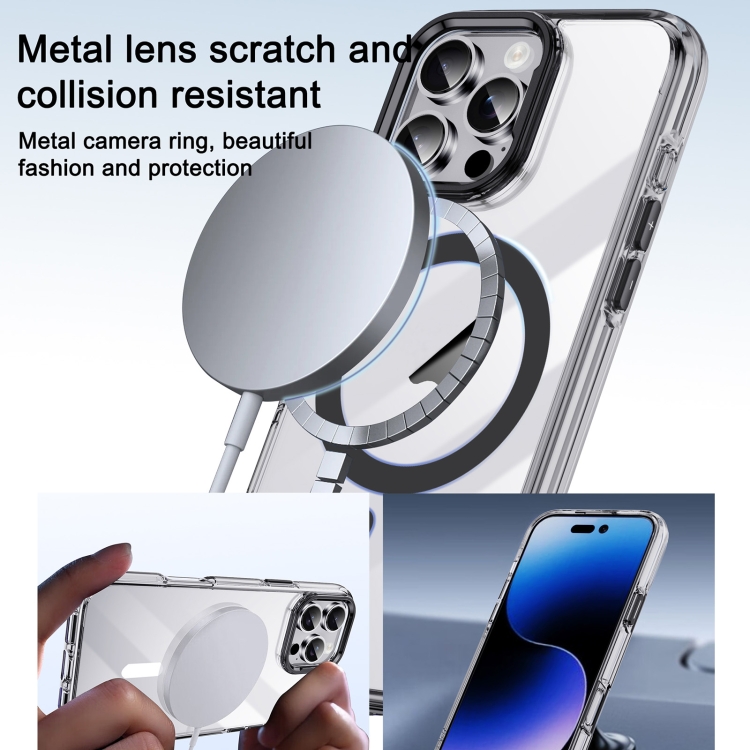 For iPhone 16 Pro Max Airbag PC Hybrid TPU Magsafe Phone Case(Clear Black) For iPhone 16 Pro Max Airbag PC Hybrid TPU Magsafe Phone Case(Clear Black)