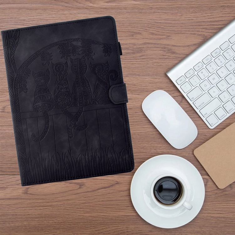 For iPad 10th Gen 10.9 2022 Cats Embossed Leather Smart Tablet Case(Black) For iPad 10th Gen 10.9 2022 Cats Embossed Leather Smart Tablet Case(Black)