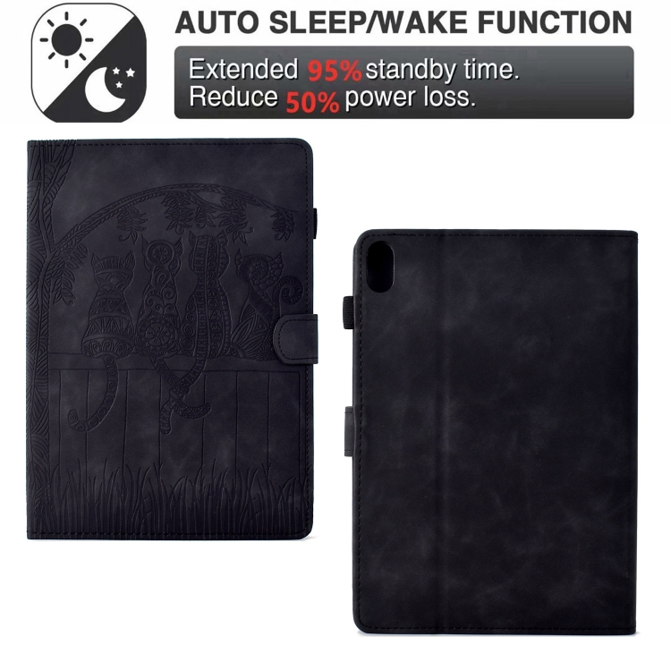 For iPad 10th Gen 10.9 2022 Cats Embossed Leather Smart Tablet Case(Black) For iPad 10th Gen 10.9 2022 Cats Embossed Leather Smart Tablet Case(Black)
