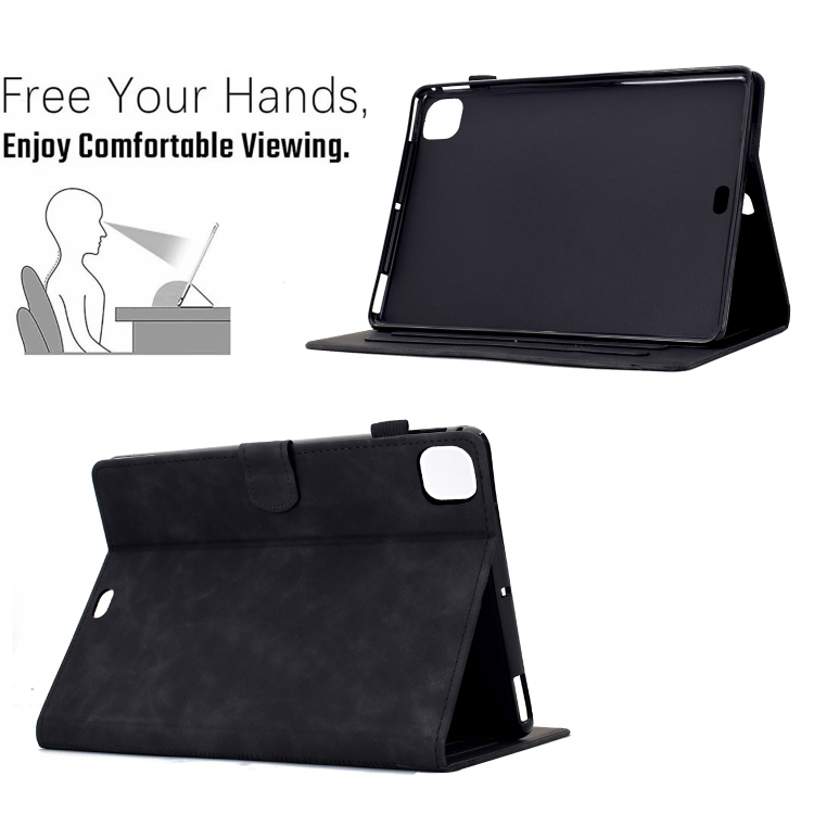 For iPad Air 11 2024 / Pro 11 2022 Cats Embossed Leather Smart Tablet Case(Black) For iPad Air 11 2024 / Pro 11 2022 Cats Embossed Leather Smart Tablet Case(Black)