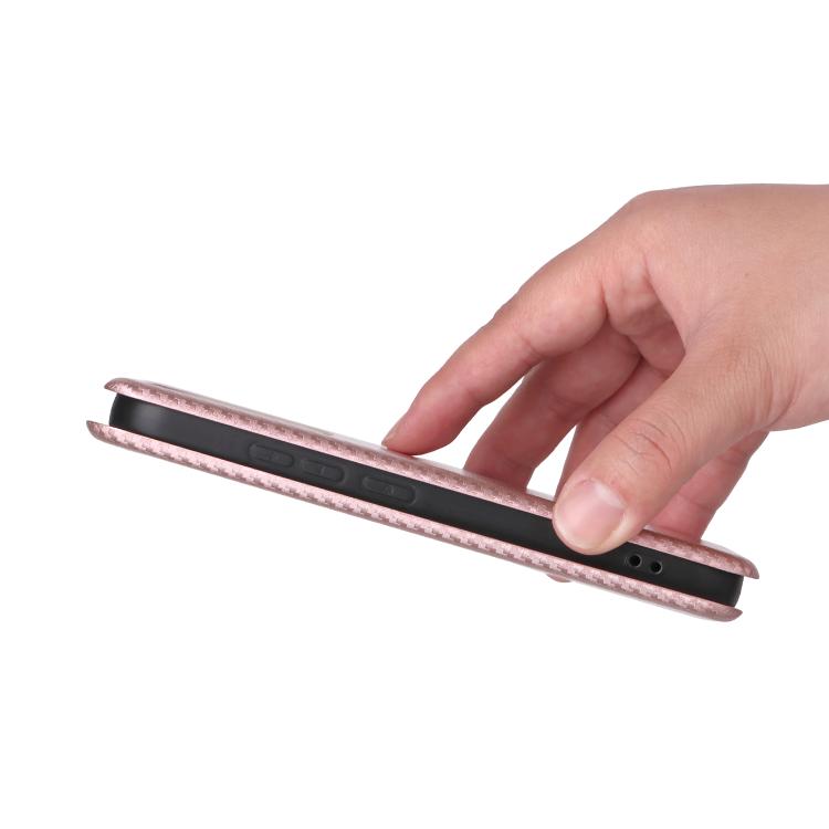 For Xiaomi 17 Carbon Fiber Texture Flip Leather Phone Case(Pink)