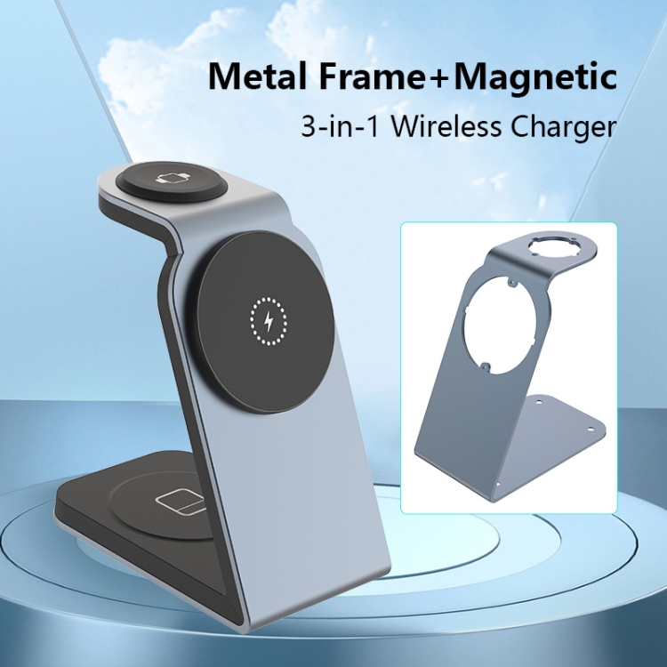 SW18 3 in 1 Metal Magnetic Wireless Charger(Tarnish) SW18 3 in 1 Metal Magnetic Wireless Charger(Tarnish)