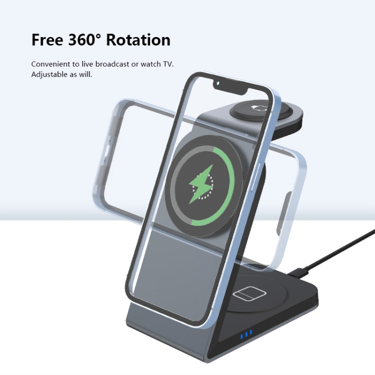 SW18 3 in 1 Metal Magnetic Wireless Charger(Tarnish) SW18 3 in 1 Metal Magnetic Wireless Charger(Tarnish)